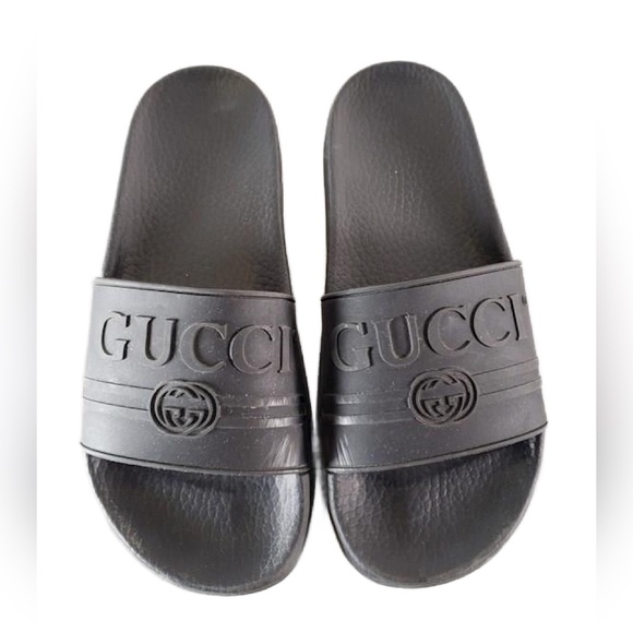 Gucci Black Rubber Slides sz38 w/C.O.A. main image 8